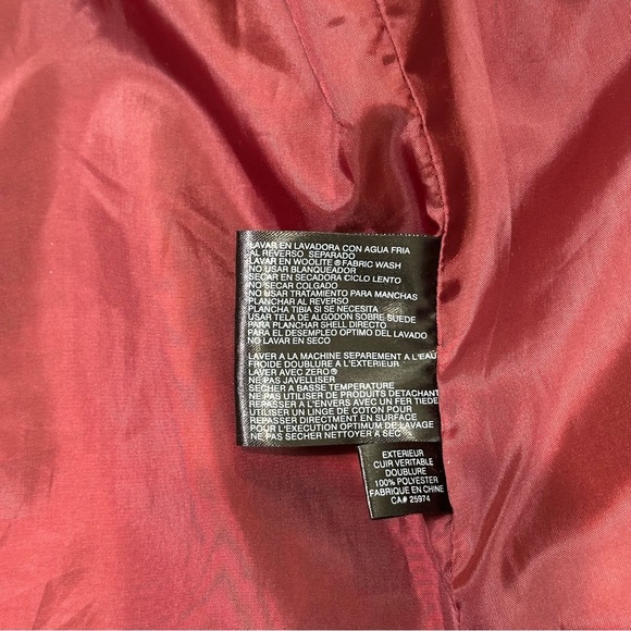 Vintage Bernardo Women’s M Red Burgundy Suede Leather Full Zip Lined Jacket Coat - Picture 14 of 14